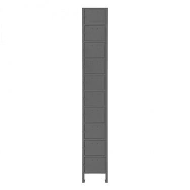 Cell Phone Locker, 20 Gauge, 9 x 9 x 66-9/16, 10 Tiers, Gray